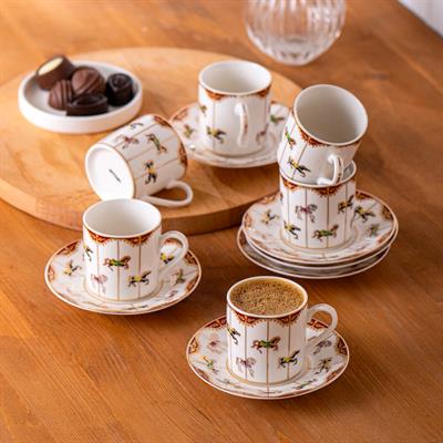 Emsan Atlıkarınca 6 Kişilik Kahve Fincan Takımı 80ml