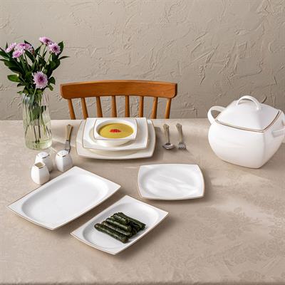 Emsan Yeni Karmen Gold Yemek Takımı 60 Parça Kare