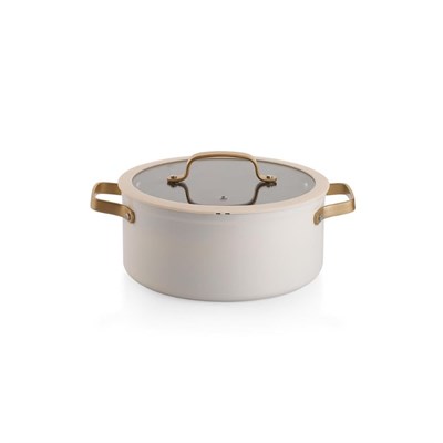 Schafer 1S6476-21003-BYZ01 Sapphire Seramik Tencere Seti 7 Parça-Beyaz/Gold