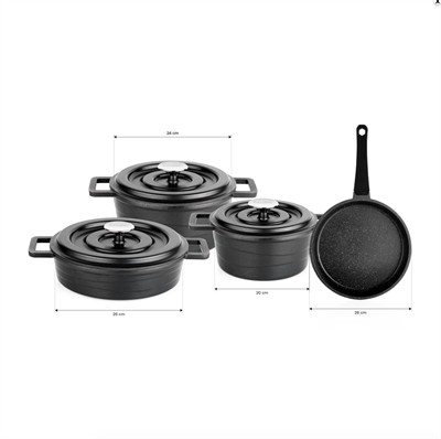 Schafer 1s5735-20003-sıy01 Pro Cast Dmküm Tencere Seti 7 Parça Siyah