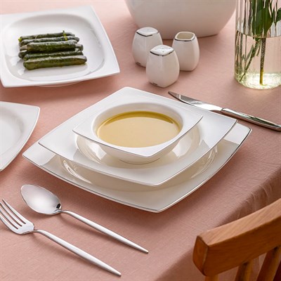 Emsan Yeni Karmen Platın Yemek Takımı 60 Parça Kare