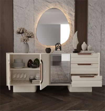 Nesa Defne Yemek Odası Takımı Konsol+Ayna+Masa+4 Sandalye