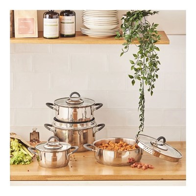 Emsan  Unıque 8 Prç Çelik Tencere Seti