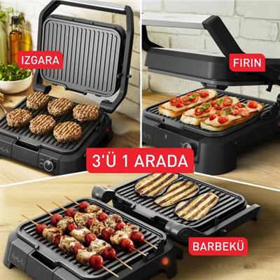 Tefal SuperGrill 3in1 Elektrikli Izgara ve Tost Makinesi Siyah