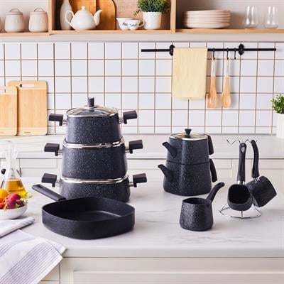 Karaca Biogranit Sando 14 Parça Çeyiz Seti Siyah