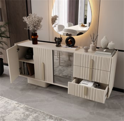 Nesa Menekşe Yemek Odası Takımı Konsol+Ayna+Masa+4 Sandalye
