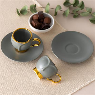 Emsan İstanbul Porselen Derya 2li Khv Fincan Tk Gri