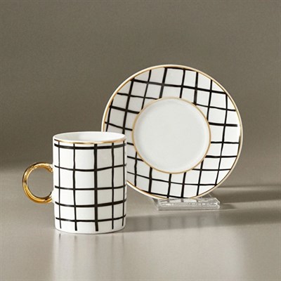 Karaca Perry Çizgili 6 Kişi, Siyah Beyaz