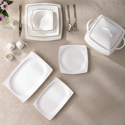 Emsan Yeni Karmen Gold Yemek Takımı 60 Parça Kare