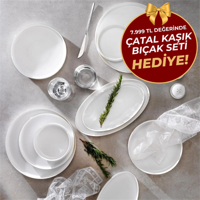 Schafer Superfine Bone Lumiere Yemek Takımı 56 Parça-Platin