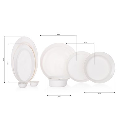Schafer Superfine Bone Lux Yemek Takımı 56 Parça-Gold