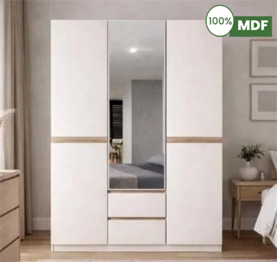 Marcastil Alya 3 Kapılı 2 Çekmeceli Dolap Vizon