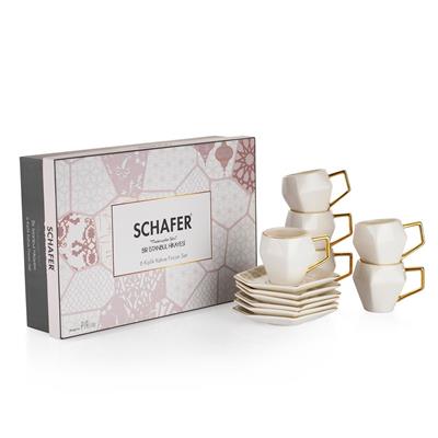 Schafer Bir İstanbul Hikayesi 6 Kişilik Kahve Fincan Takımı 12 Parça Gold 01
