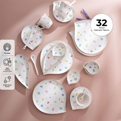 Emsan Daısy Porselen 32 Prç 6 Kişilik Kahvaltı Takımı