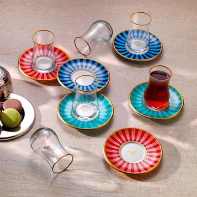 Schafer 1s5744-18001-aso01 Pırıl 6 Lı Cam Çay Seti 12 Parça Asorti