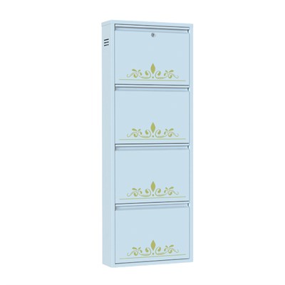 Neco Ab-14 -  4Lü Ayakabı Dolabı 50*15*136 Beyaz