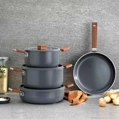 Schafer 1S0848-21003-GRI01 Schafer Ceramoni Seramik Tencere Seti 7 Parça-Gri