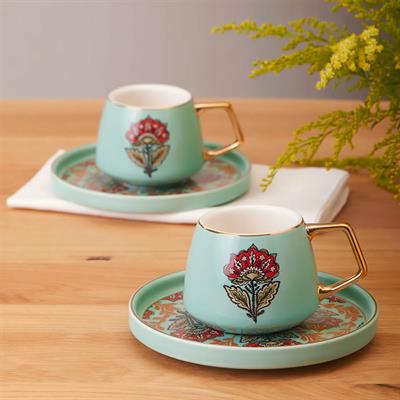 Karaca Karena 2 Kişilik Kahve Fin, Yeşil