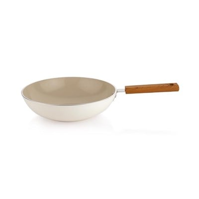 Schafer Ceramoni Seramik Wok Tava 28 Cm-Krem