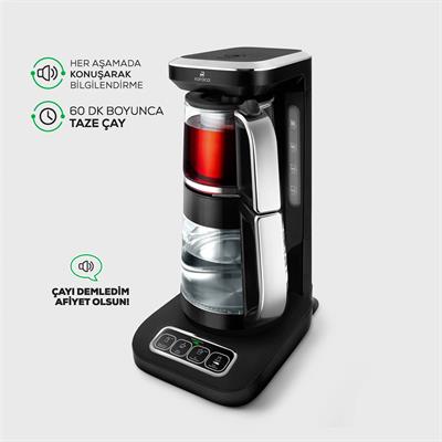 Karaca Çaysever Robotea Pro 4 In 1 Cama Cam Black Chrome