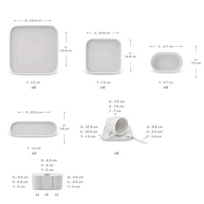 Karaca Stream Bone Cubıque 35 Parça Kahvaltı Seti