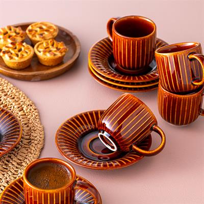 İstanbul Porselen Lev 6Lı Kahve Fincan Tk Kahverengi