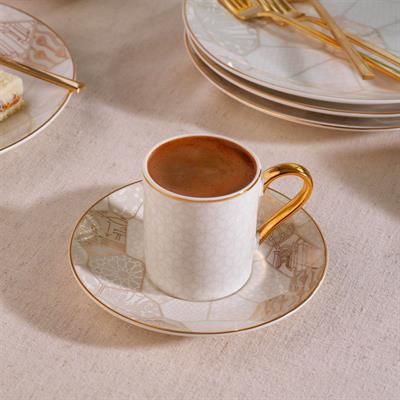 Schafer Bir İstanbul Hikayesi 6 Kişilik Kahve Fincan Takımı 12 Parça Gold 02