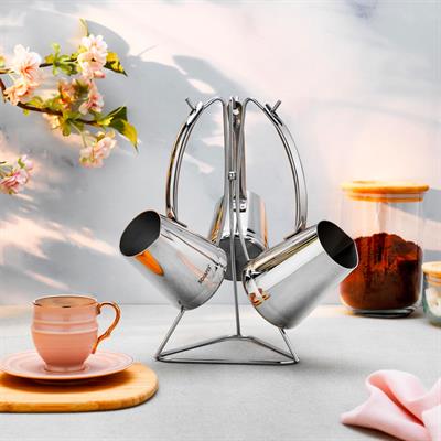 Schafer Fabian 3 Lü Çelik Cezve Seti 4 Parça İnox