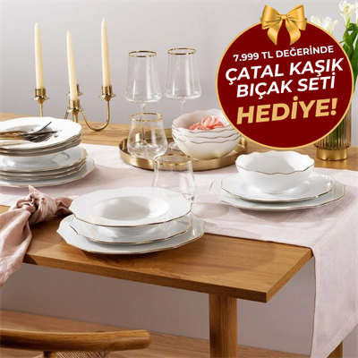 Schafer Galio Yemek Takımı 48 Parça-Gold