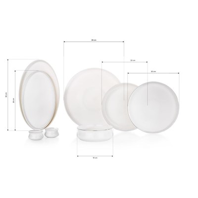 Schafer Superfine Bone Lumiere Yemek Takımı 56 Parça-Platin