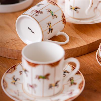 Emsan Atlıkarınca 6 Kişilik Kahve Fincan Takımı 80ml