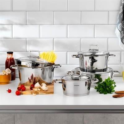 Schafer 1s6440-13002-ınx02 New Stahl Çelik Tencere Seti 8 Parça Inox