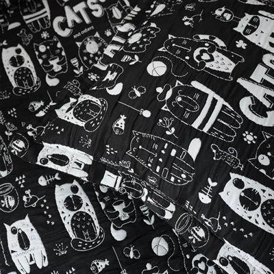 Karaca Young Cats Siyah  Tek Kişilik Yatak Örtüsü 160*240 Cm