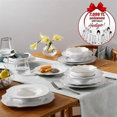 Schafer Galio Yemek Takımı 48 Parça-Platin