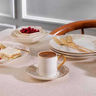 Schafer Bir İstanbul Hikayesi 6 Kişilik Kahve Fincan Takımı 12 Parça Gold 02
