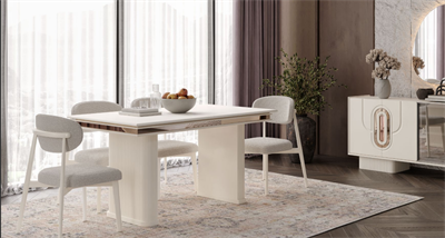 Nesa Defne Yemek Odası Takımı Konsol+Ayna+Masa+4 Sandalye