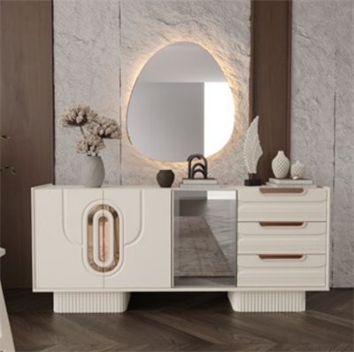 Nesa Defne Yemek Odası Takımı Konsol+Ayna+Masa+4 Sandalye