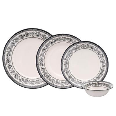 Emsan Arya 24 Parça 6 Kişilik Yemek Takımı Siyah