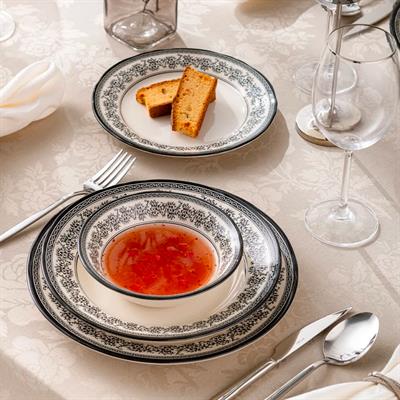 Emsan Arya 24 Parça 6 Kişilik Yemek Takımı Siyah