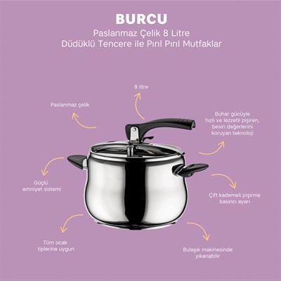 Emsan Burcu 8 Lt Duduklu Tencere