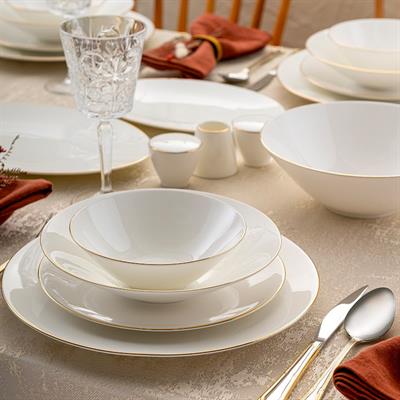 Emsan Fıne Bone Elmıra Gold 59 Prç.yemek Takımı