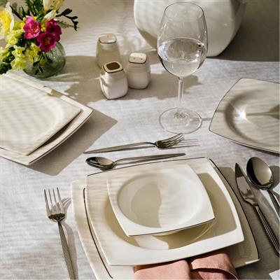 Emsan Fine Bone Zencerek 60 Prç Kare Yemek Takımı