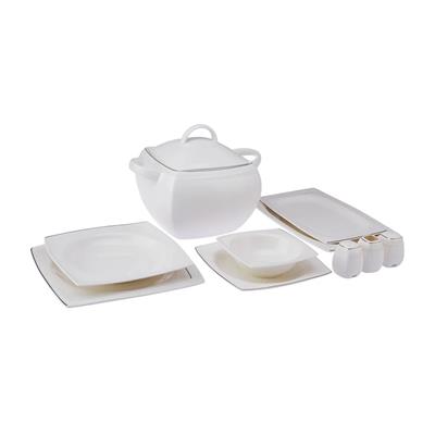 Emsan Fine Bone Zencerek 60 Prç Kare Yemek Takımı