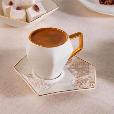 Schafer Bir İstanbul Hikayesi 6 Kişilik Kahve Fincan Takımı 12 Parça Gold 01