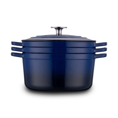 Emsan Fortino Cast Döküm Cream 4 Prç Tencere Seti Dark Blue