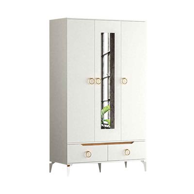 Levent Carina 3 Kapılı 2 Çekmeceli Dolap Beyaz Ceviz