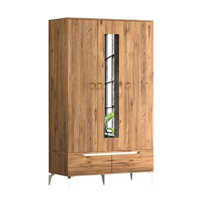 Levent Carina 3 Kapılı 2 Çekmeceli Dolap Atlantik Çam Beyaz