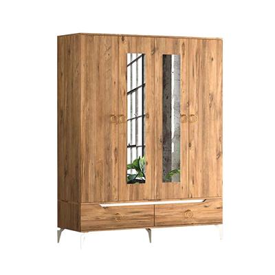 Levent Carina 4 Kapılı 2 Çekmeceli Dolap Atlantik Çam Beyaz