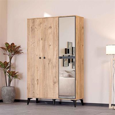 Levent Tire 3 Kapılı Dolap Atlantik Çam Siyah