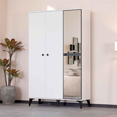 Levent Tire 3 Kapılı Dolap Dolap Beyaz